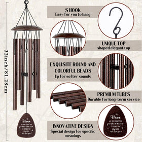 LIRAVENO Nana Gifts Wind Chime with greeting card for a heartfelt grandma gift