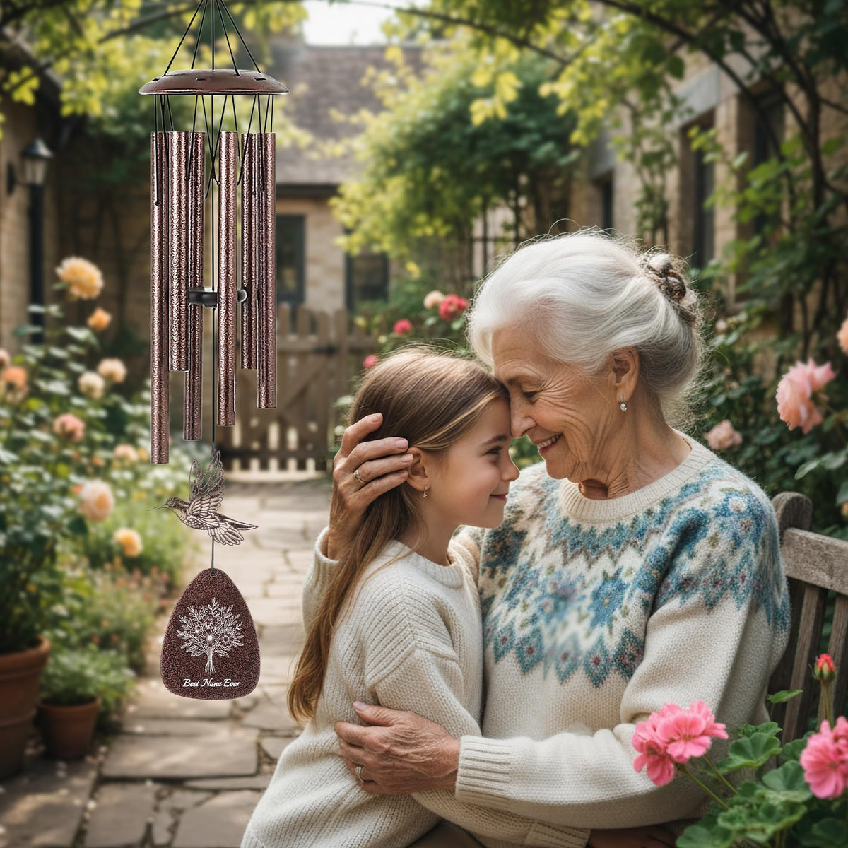 LIRAVENO Nana Gifts wind chimes durable materials for outdoor use