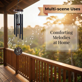 LIRAVENO nylon rope wind chime; weather-resistant and long-lasting outdoors.