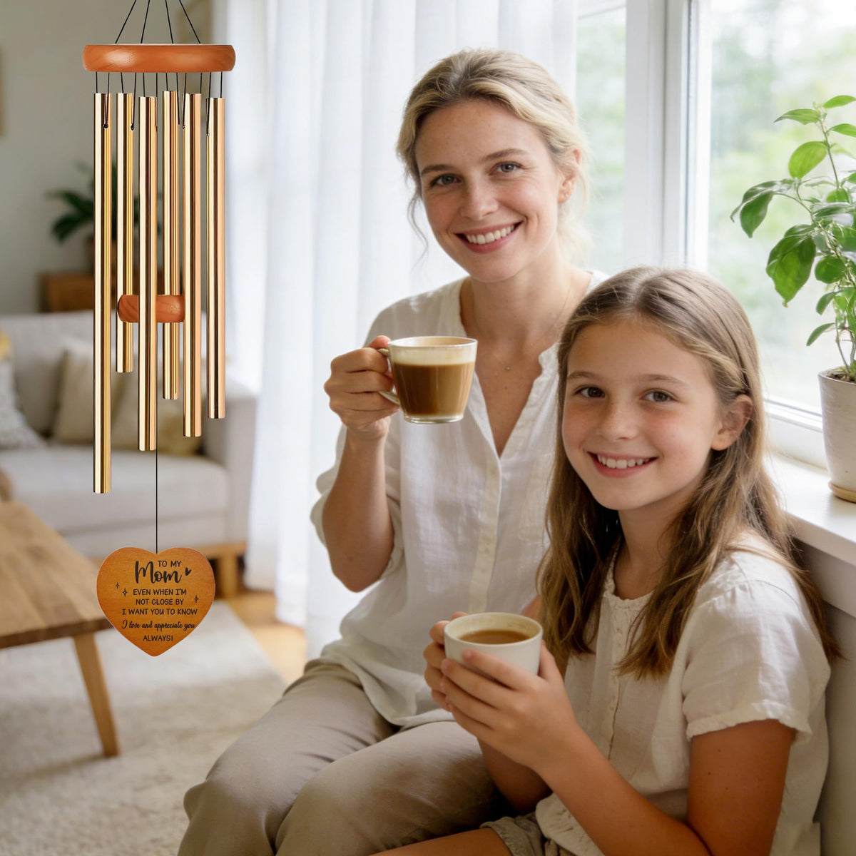LIRAVENO wind chime in a garden adds tranquil decor.