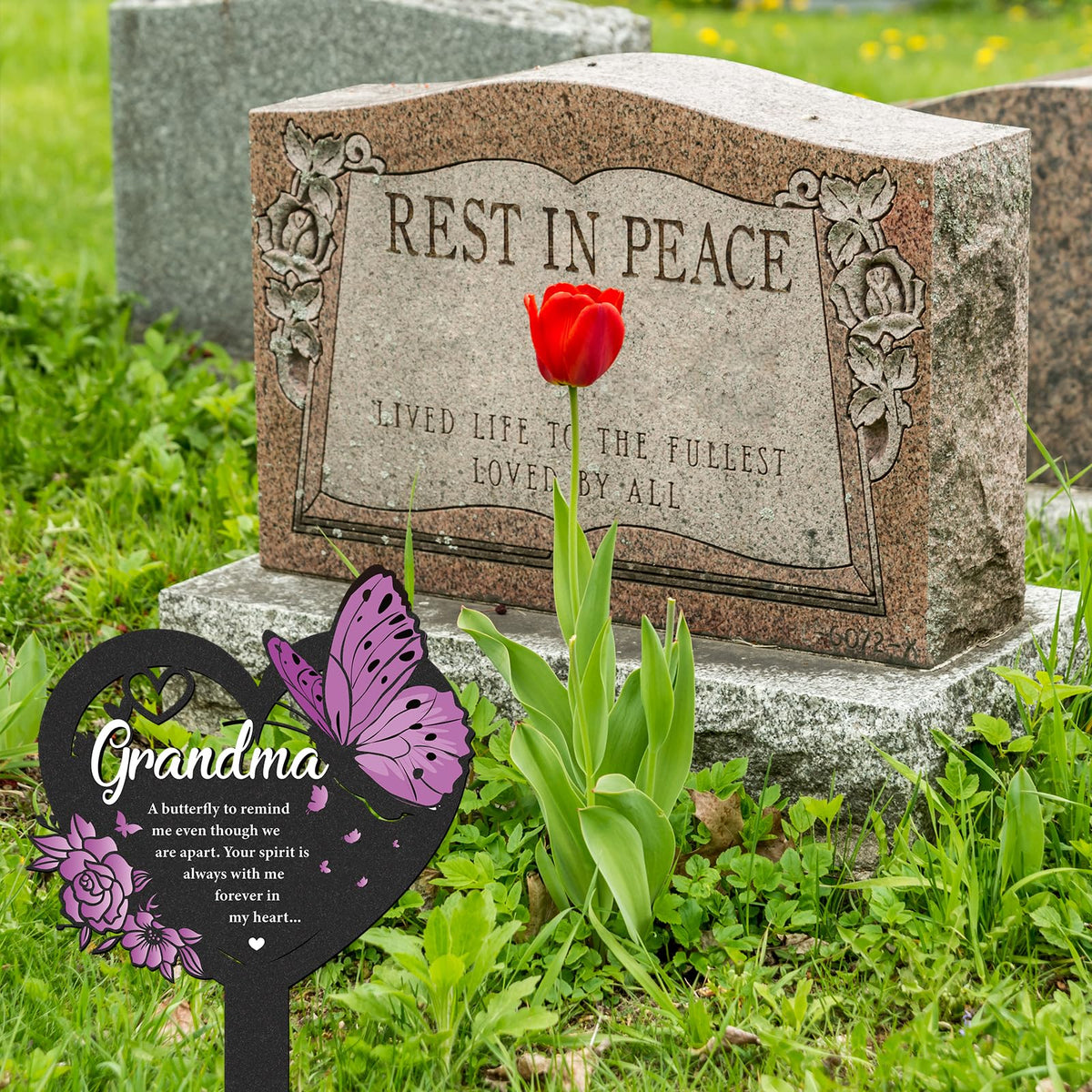 LIRAVENO outdoor memorial stake waterproof for all seasons