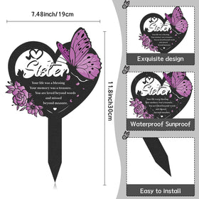LIRAVENO purple heart butterfly marker highlights love and remembrance