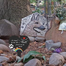 LIRAVENO rainbow-bridge themed marker adds beauty to yard memorials