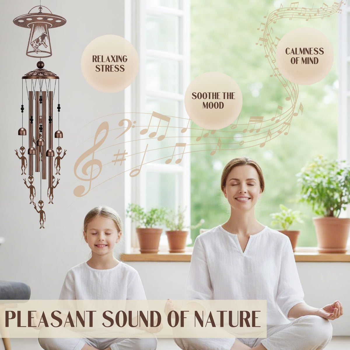 LIRAVENO wind chimes feature six bells for decorative charm