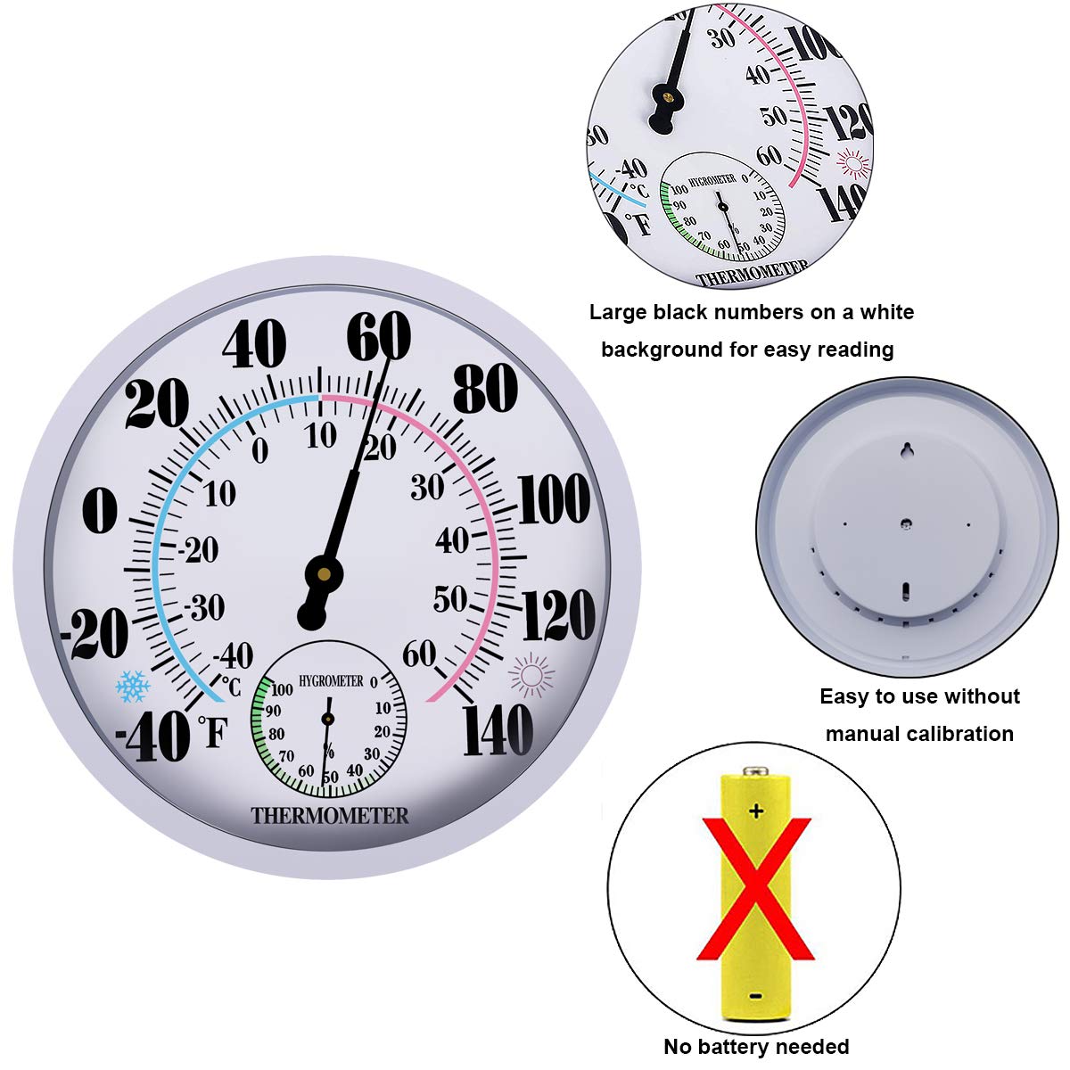Lirches outdoor waterproof wall mount withstands rain and sun while measuring temp
