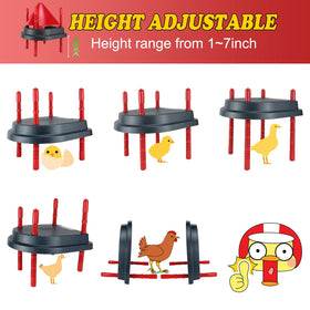LISINAN adjustable-height stand supports growth for growing chicks.