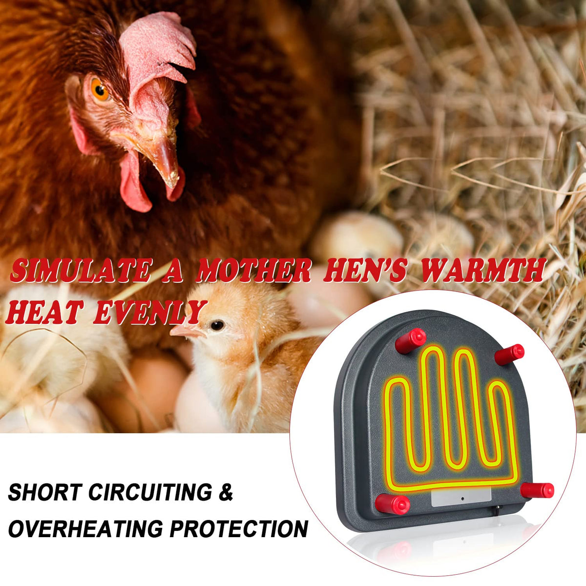 LISINAN comfort-feathers design provides gentle warmth for chicks and ducklings.