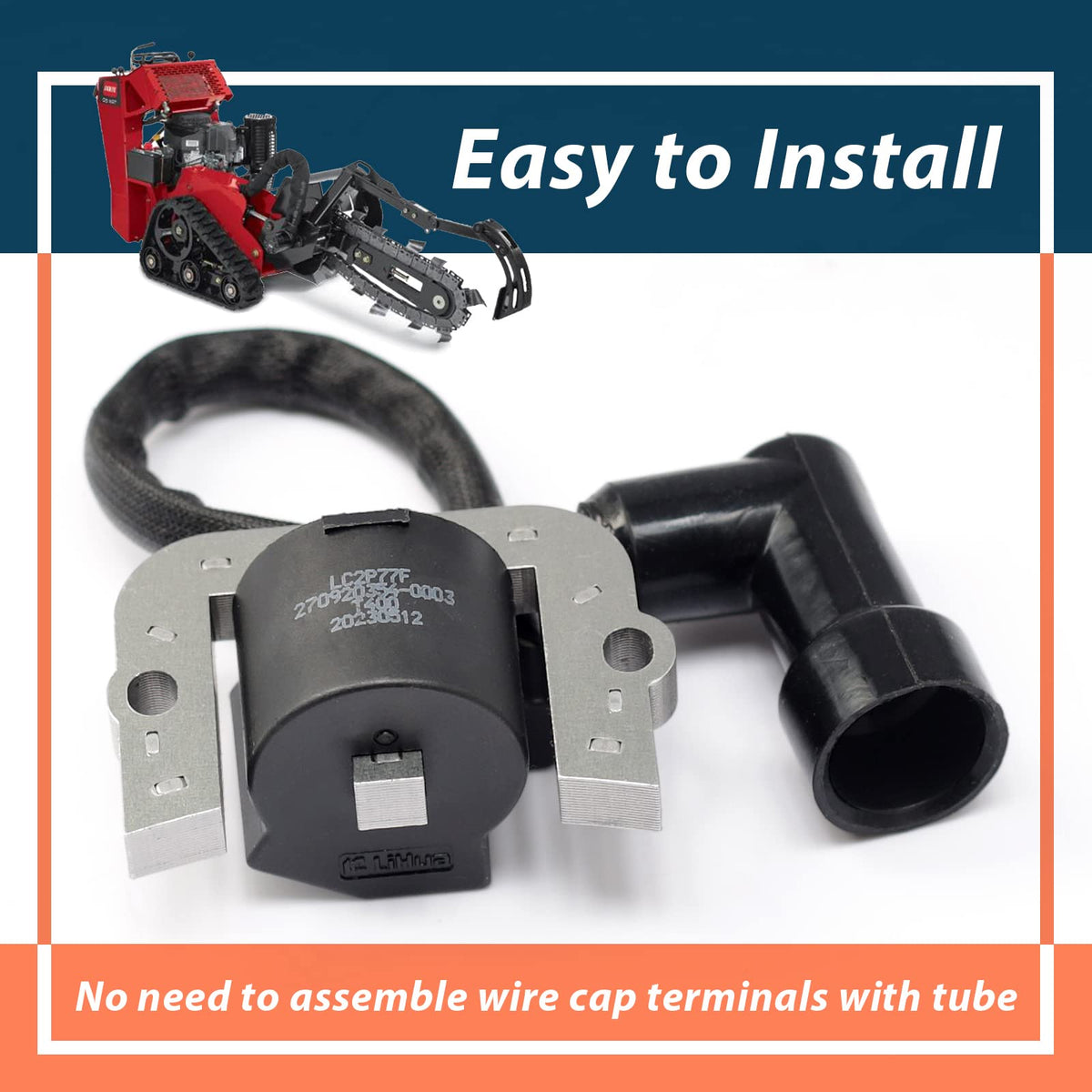 Lisnhlin ignition coil module product image with quick swap installation guidance