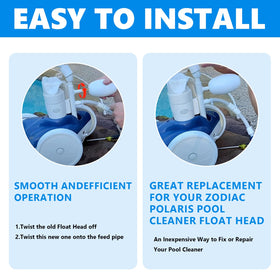 LiStarUs A20 float head for Zodiac Vac Sweep 380 promotes smoother cleaning cycles.