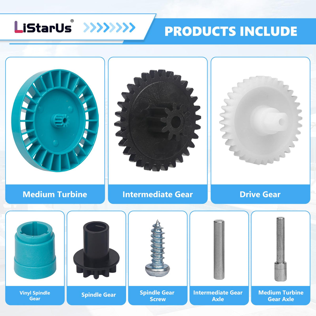 LiStarUs medium turbine axle supports reliable motor drive.