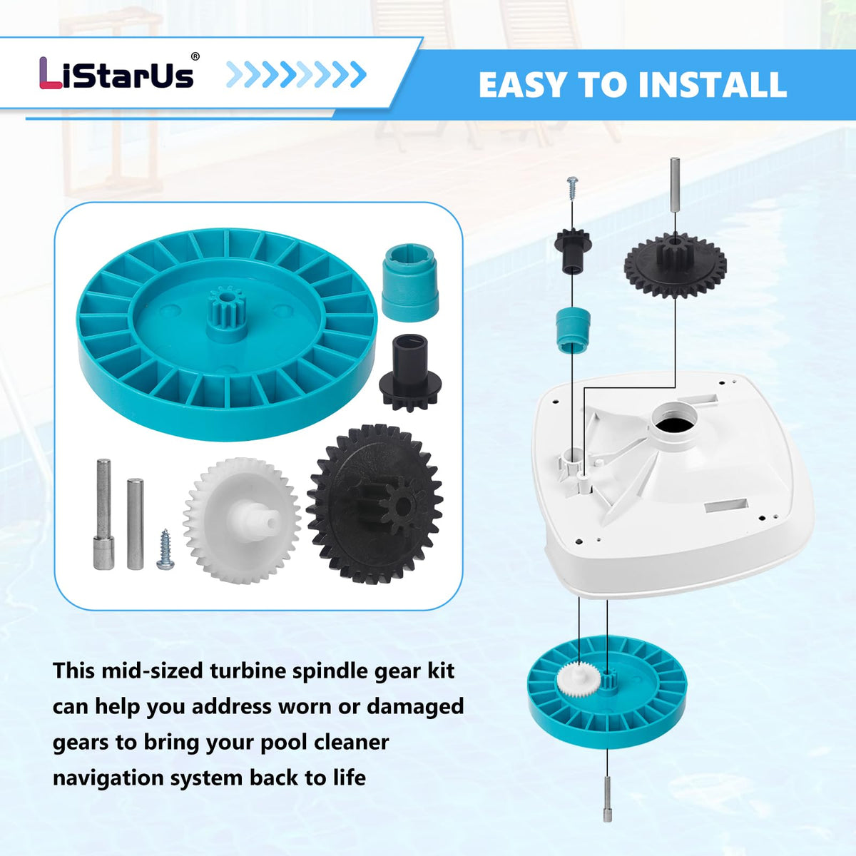 LiStarUs vinyl spindle gear offers high-density wear resistance.