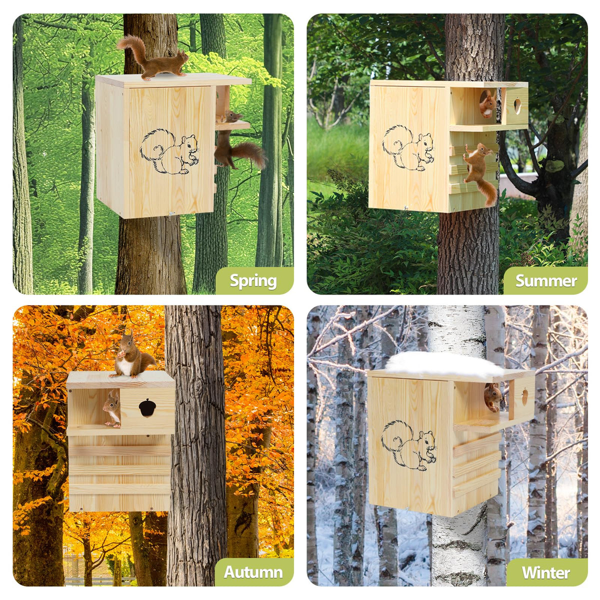 LitaiL easy-installation with screws for tree mounting.