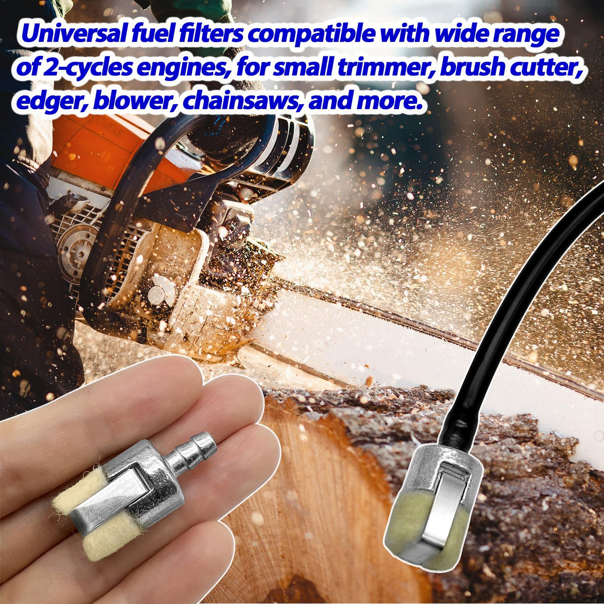 LiteTour 2-cycle small engines fuel filters improve fuel flow during maintenance.