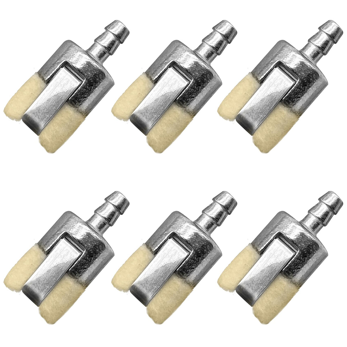 LiteTour six-pack inline fuel filters for 0.2-inch hoses ensure clean fuel delivery.