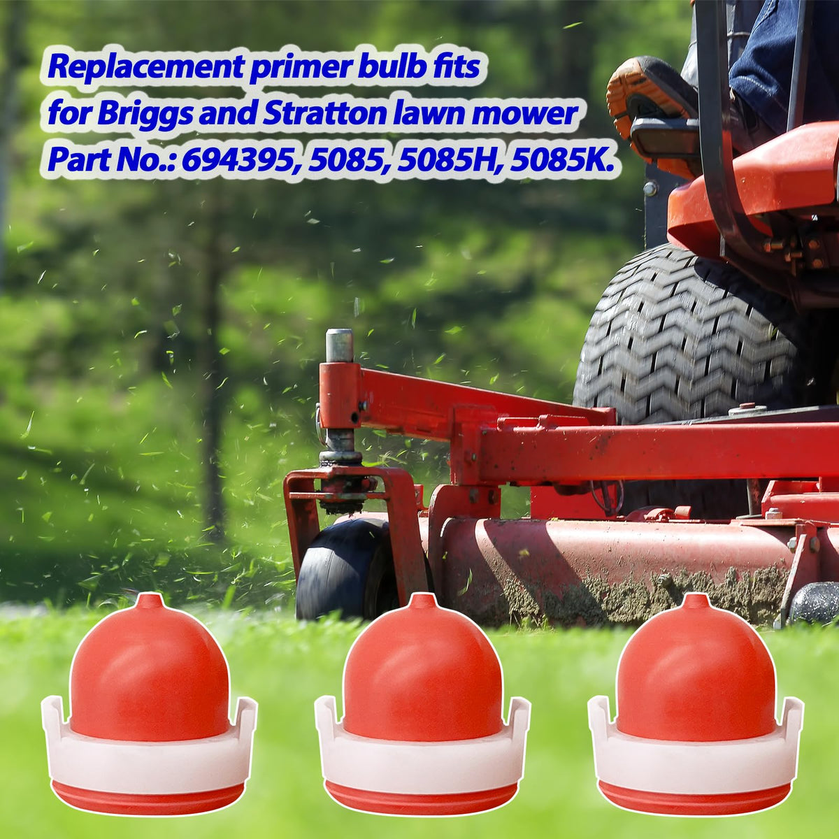 LiteTour Briggs-Stratton primer bulb 694395-23mm for smooth starts on compatible mowers.