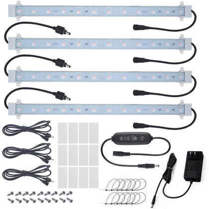 Litever Grow Light Strip Kit with four bars for balanced seedling growth indoors.