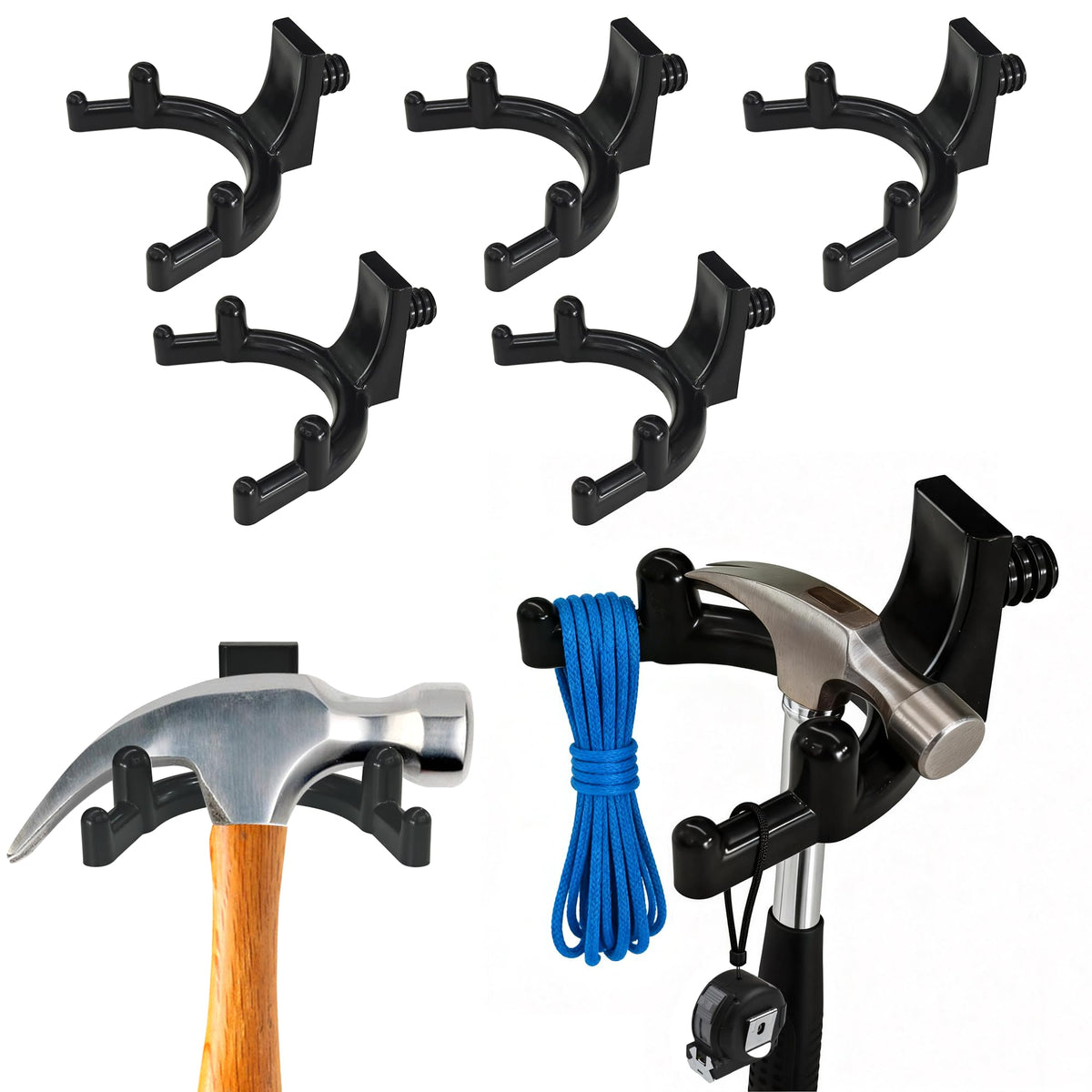 LITGURU double-headed shed hook on wall for efficient tool storage