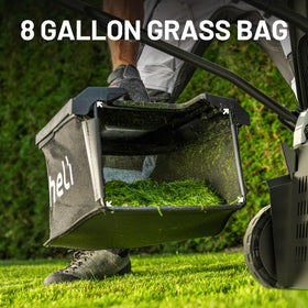 LiTHELi 18-inch cutting width speeds up mowing with fewer passes.
