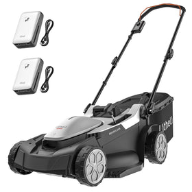 LiTHELi 18-inch lawn mower front view shows compact, easy-to-maneuver design for small yards.