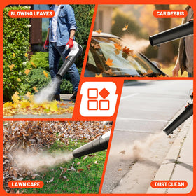 LiTHELi 350 CFM airflow clears leaves and debris efficiently