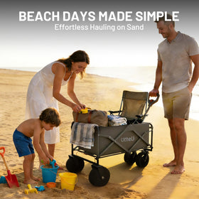 LiTHELi camping beach-gear wagon supports camp setups and beach days
