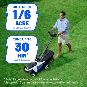 LiTHELi electric lawn mower 18-5-inch deck for wider cutting path