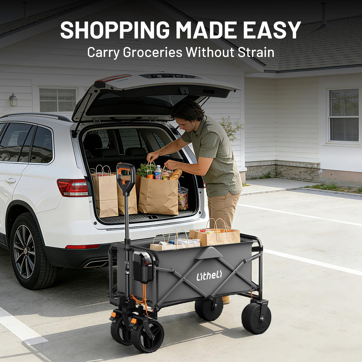 LiTHELi shopping groceries wagon ideal for market hauls