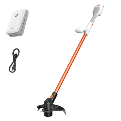LiTHELi U20 Handy+ 12-inch trimmer cutting grass smoothly with a wide swath