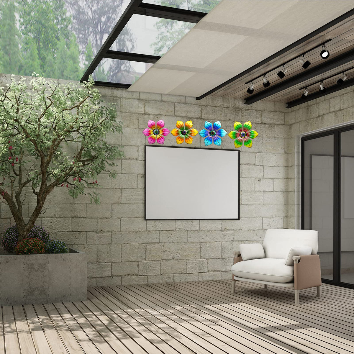 LITIALLY garden wall art metal flowers 6in adds dimensional exterior design.