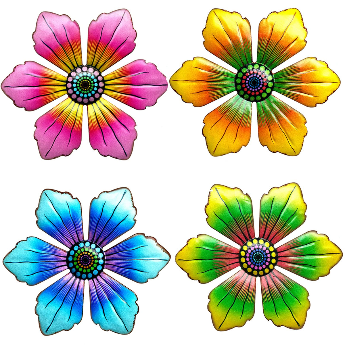 LITIALLY metal flowers outdoor wall decor 6in for vibrant garden accents.