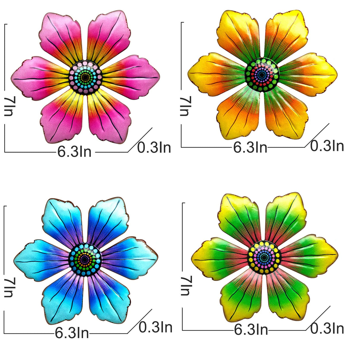 LITIALLY hanging metal flowers wall art ideal for patios and entryways.