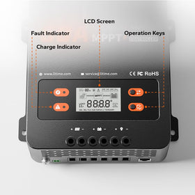 Litime 60A MPPT battery compatibility supports LiFePO4 and Lead-Acid for flexible configurations.