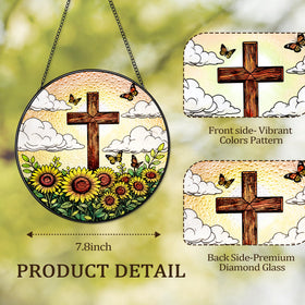 Litivy window decor cross for indoor or garden sunlit spaces.