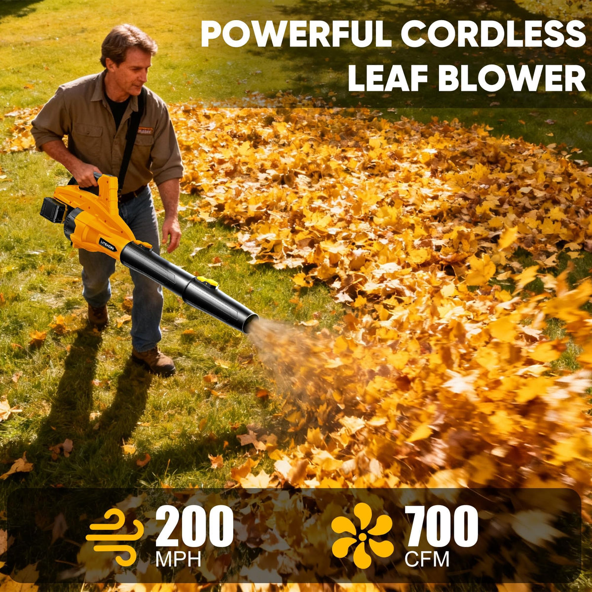LITEKON brushless motor delivers powerful performance for tough debris.