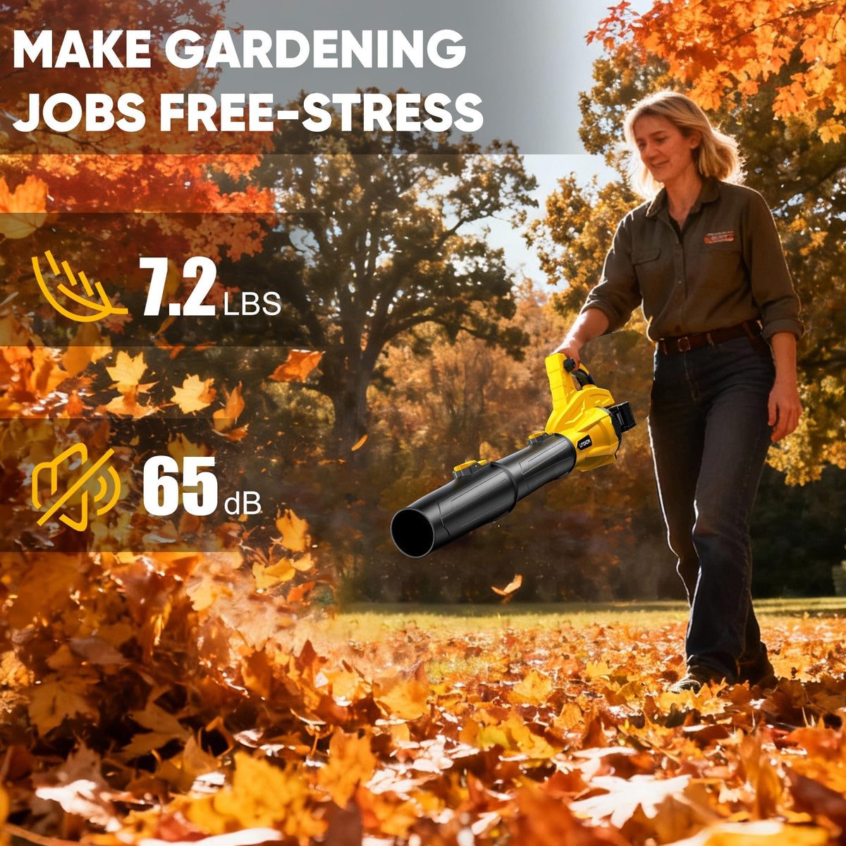 LITEKON cordless blower with lightweight ergonomic design for easy handling.