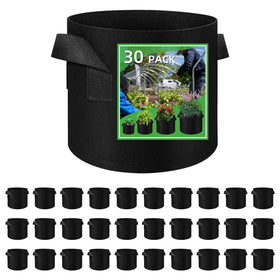 LITLANDSTAR 30-pack grow bags in a sunlit balcony garden for healthy root growth.