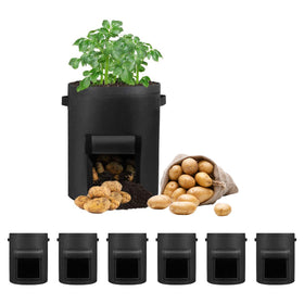 LITLANDSTAR 6-pack 15-gallon grow bags for versatile vegetable and flower planting