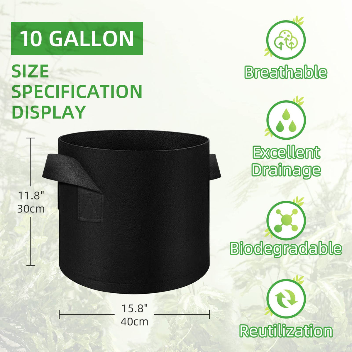 LITLANDSTAR breathable non-woven fabric promotes drainage and healthier root growth.