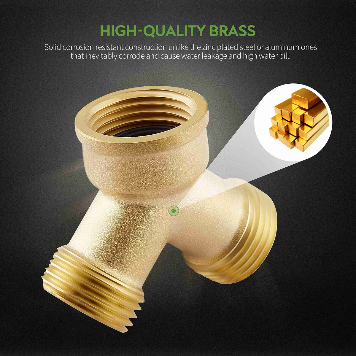 LitOrange 2-way splitter in use enables dual outlets for flexible watering