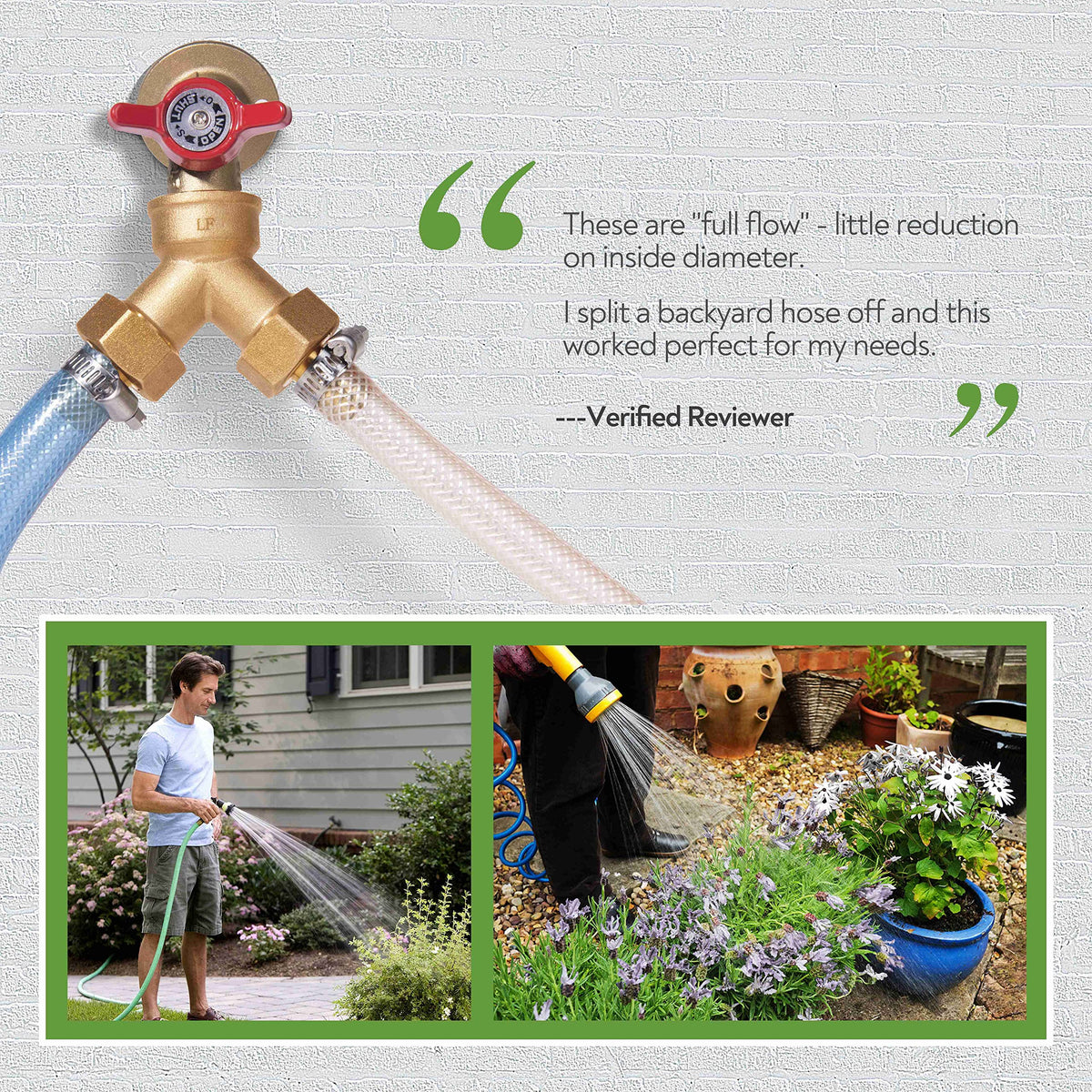LitOrange 3-4 inch MHT threads with washers ready for quick, leak-free installation