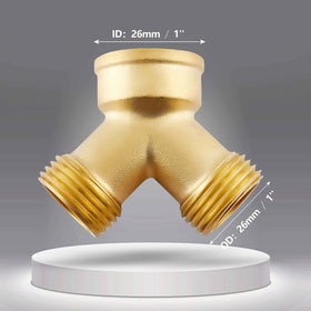 LitOrange lead-free brass Y splitter with 3/4-inch MHT threads.