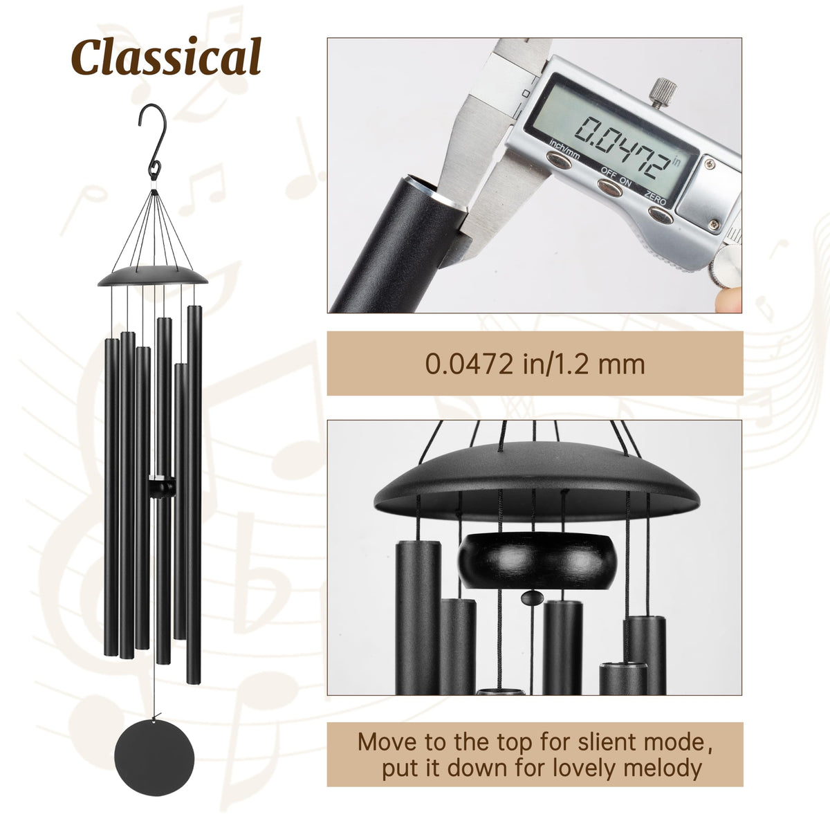 Litray 38in wind chimes as a thoughtful garden gift