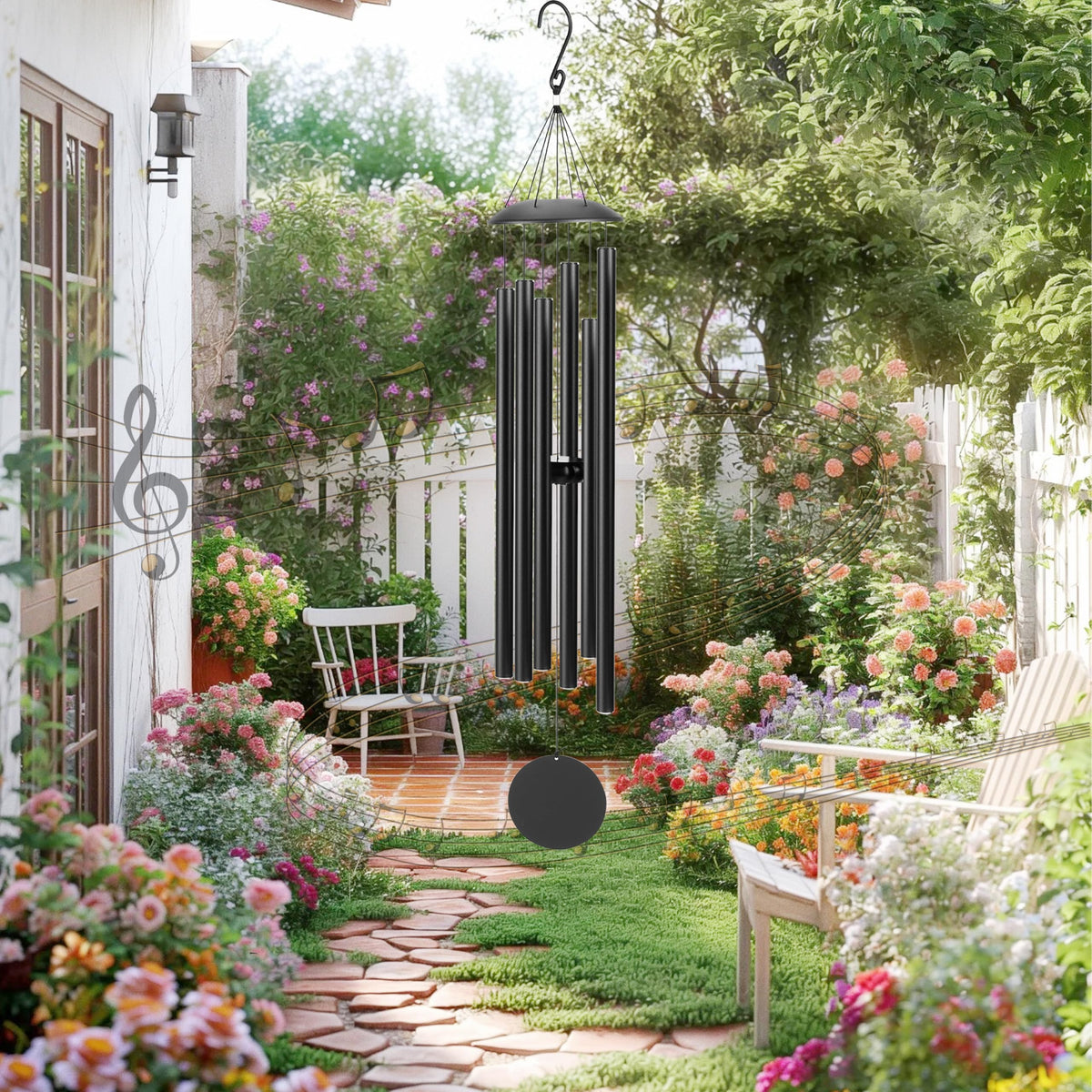 Litray 38in wind chimes decorating the garden decor