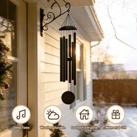 Litray 38in wind chimes in outdoor garden setting for calm ambience