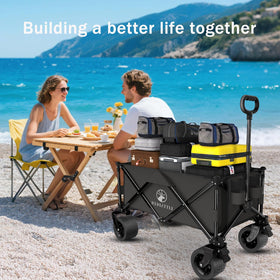 Littadeer wagon heavy-duty carbon steel frame for durability.