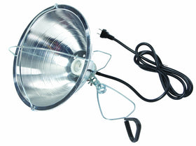Little Giant Brooder Reflector Lamp front view showing warm heat for hatchlings