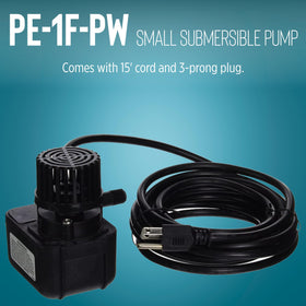 Little Giant PE-1F-PW quarter-inch MNPT discharge for easy tubing connections.