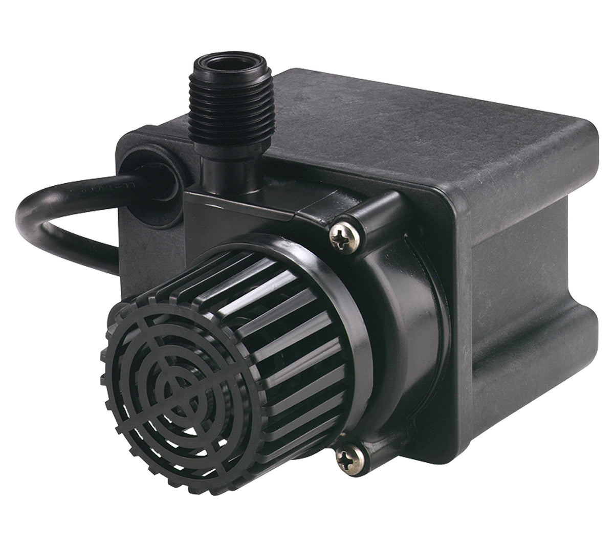 Little Giant PE-2.5F-PW pump exterior showing compact submersible form for small ponds.