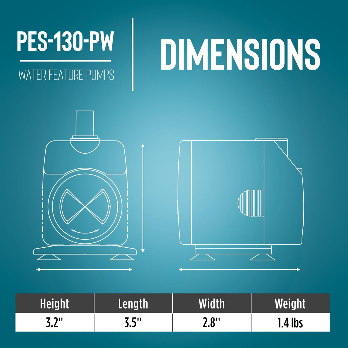 Little Giant PES-130-PW includes 1/2-inch and 3/8-inch adapters for easy hookups.