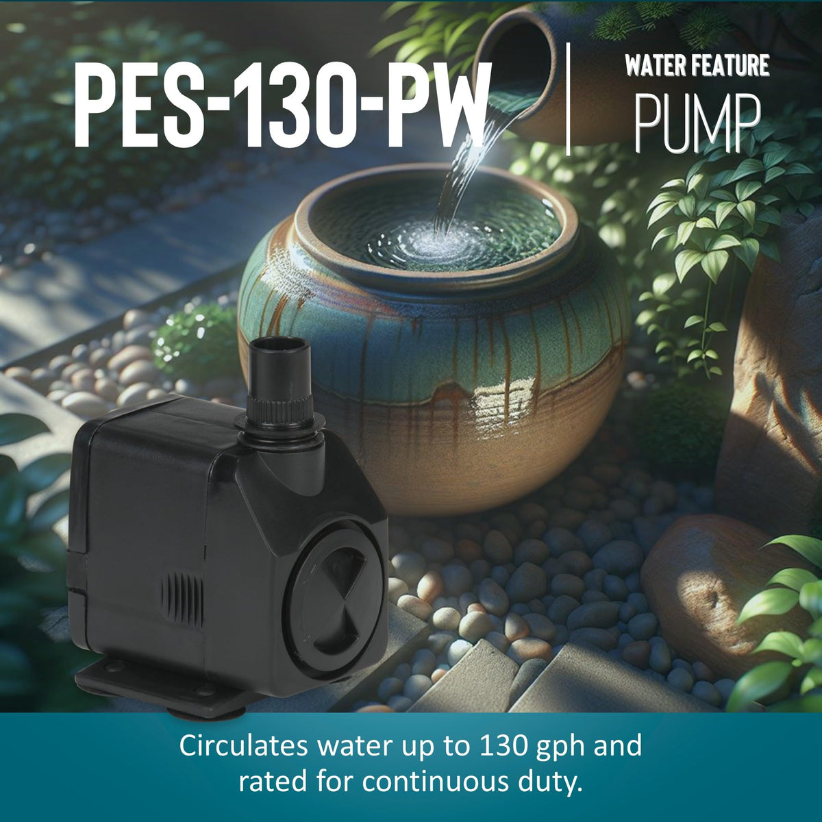 Six-foot cord enables simple setup for the PES-130-PW pump.